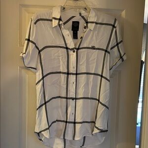 Harley-Davidson White and Black Plaid Shirt